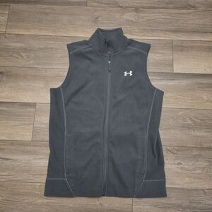 Under Armour Men's Zephyr Grey Coldgear Fitted Fleece Solid Vest Large